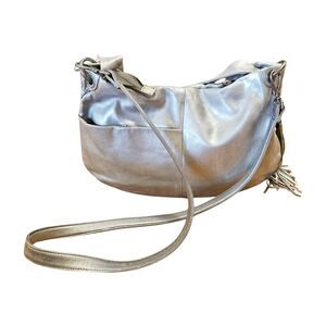 HOBO the Original LEATHER METALLIC HANDBAG Hobo SHOULDER/CROSSBODY Zipper Bottom